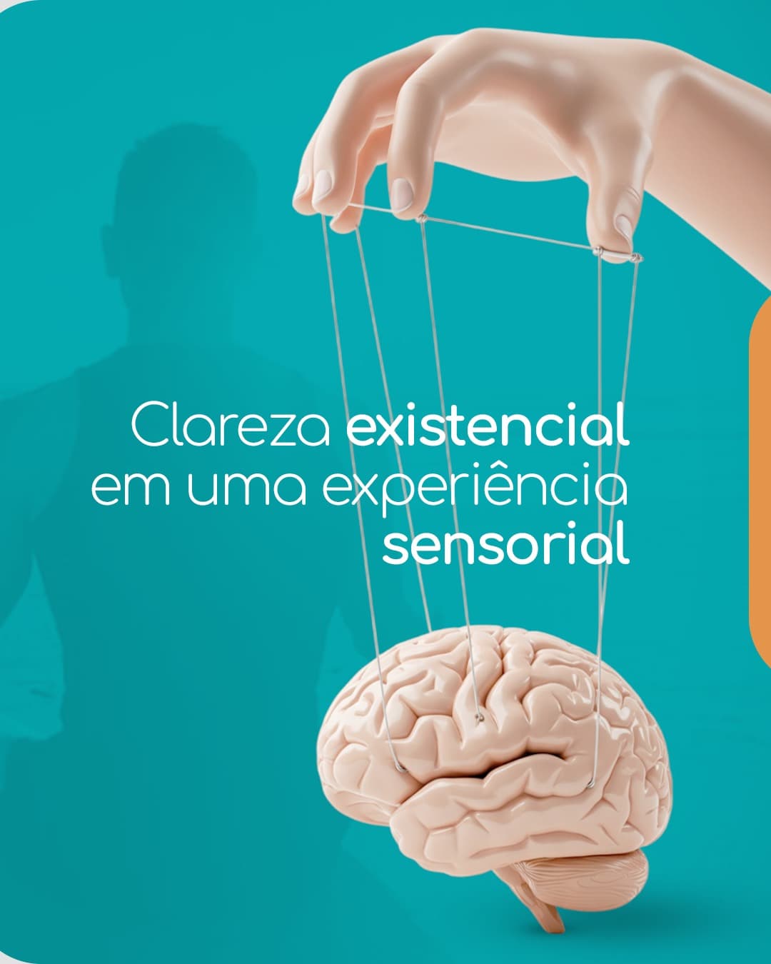 Mão controlando um cérebro com cordas